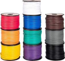 18 Gauge Primary Automotive Wire - 10 Roll Assortment Pack - 100 Ft of Copper Cl - £60.94 GBP