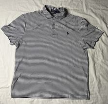 Ralph Lauren Pima Soft Touch Polo Shirt Men’s XL Blue &amp; White Stripes Sh... - $20.00