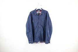 Gap x Pendleton Womens Medium Flannel Lined Western Denim Button Shirt Jacket - £54.71 GBP