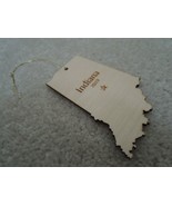 Christmas Ornament Wood State of Indiana Shape 2019 Carved Ornament NEW - £5.62 GBP