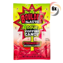 6x Packets Boulder Blasts Strawberry Flavored Sour Popping Candy | .35oz - £8.04 GBP