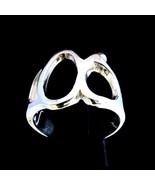 Sterling silver ring initial Alpha Greek alphabet letter symbol high pol... - $69.27 CAD