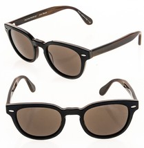 Oliver Peoples BERLUTI Sheldrake Leather Sunglasses OV5036Q Black Brown 5036 - £425.77 GBP