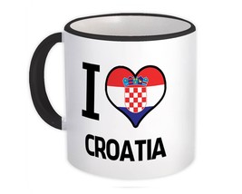 I Love Croatia : Gift Mug Flag Heart Country Crest Croatian Expat - $15.90