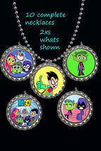 Teen Titans go theme Bottle Cap Necklaces party favors lot of 10 - £7.80 GBP