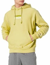 Champion Men&#39;s Relax-Fit Reverse Weave Logo Hoodie Lemon Glacier-Medium - $39.99