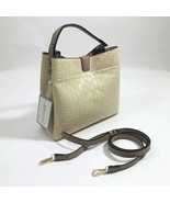 Jen &amp; Co Tati Satchel Cross Body Bag Vegan Leather Beige Woven Pattern - €37,39 EUR