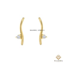Alexis Pair Round Diamond Climber | Simple Climber for women | 14K Gold ... - $539.12 CAD