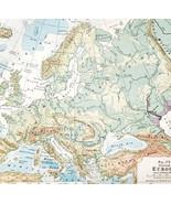 1916 Map Europe Physical Asia Minor Lowlands The Alps Baltic Scandinavia... - $42.11 CAD