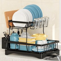 Kitchen Dish Cup Drying Rack Utensil Drainer Dryer Tray Cutlery Holder O... - £40.90 GBP