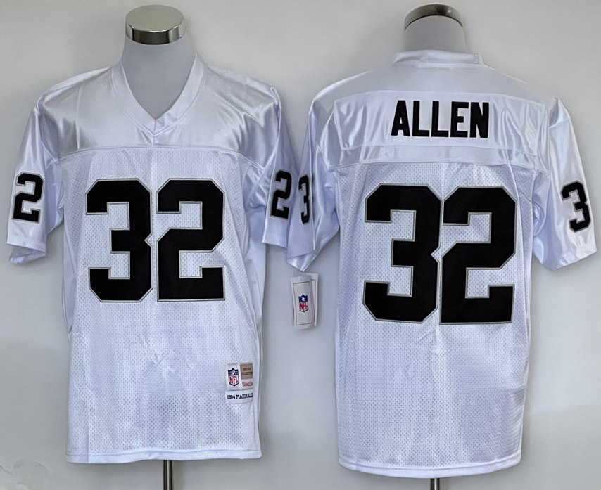 Men&#39;s Marcus Allen #32 Stitched Jersey White Black - $55.89
