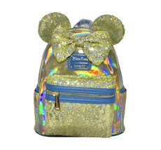 Disney 50th Anniversary Loungefly Backpack Gold Iridescent Sequins Minnie NWT - £83.20 GBP