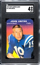 Johnny Unitas 1970 Topps Super Glossy Card #2- SGC Graded 4 VG-EX (Baltimore Col - £47.81 GBP