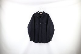 Vintage 50s Five Brother Mens Medium Distressed Wool CPO Button Shirt Ja... - £101.65 GBP