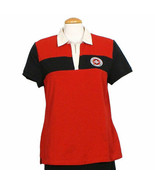 RALPH LAUREN Red Black Stretch Cotton Colorblock Signature Logo Polo Top XL - £27.52 GBP