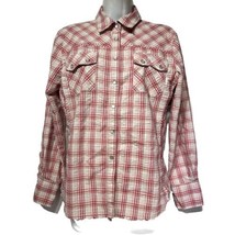 CABI Wild West Wear Red plaid Button Down Long Sleeve Cowgirl Western Shirt M - $18.80