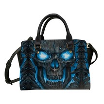 Fashion Punk Style Women Handbags Casual Leather Tote Bag for Ladies Skull Lava  - £91.68 GBP