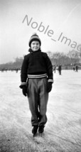 1931 Tomboy Girl Ice Skating Chicago Midway Plaisance Photo B&amp;W Negative - £2.77 GBP