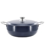 Oster Cartagena 9.3 Quart Nonstick Aluminum Caldero with Lid in Dark Blue - $153.18 CAD