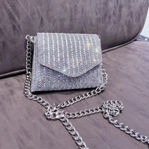 Luxury Designer Handbag Fashion Rhinestone Purse with Chain Evening Clutch Bag f - £21.21 GBP