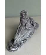 Mt. St. Helens Volcanic Ash Sculpture Inuit Eskimo with Seal Figurine - $25.10