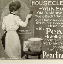 1904 Pearline Housecleaning Advertisement Soap Detergent Ephemera 4.75 x... - £9.70 GBP