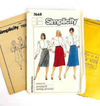 Vintage Simplicity Pattern Personal Fit Blouse Skirt  Slim Sz 8 Skirts 7668 - £11.98 GBP