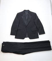 Vintage 90s Mens Size 42R Distressed 2 Piece Wedding Tuxedo Suit Black P... - $117.77