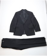 Vintage 90s Mens Size 42R Distressed 2 Piece Wedding Tuxedo Suit Black P... - $2,172.52 MXN