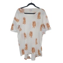 LuLaRoe XS IDog Print Womens T-Shirt White With Golden Retriever Design ... - $18.70