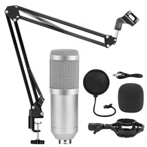 Condenser Microphone Studio Recording Silver Grey Bundle B - £59.29 GBP