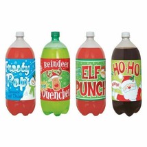 Christmas HOHOHO Beverage Soda 2 Liter Bottle Labels 4 Ct - £2.71 GBP
