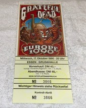 The Grateful Dead 1990 UNUSED TICKET Europe Grugahalle Essen Germany J. ... - £58.95 GBP
