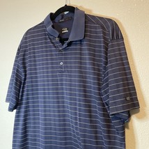 Tiger Woods Nike Polo Shirt Mens Extra Large XL Striped Blue Collection Fitdry - £12.11 GBP