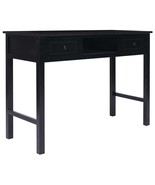 Writing Desk Black 108x45x76 cm Solid Wood Paulownia - £84.89 GBP