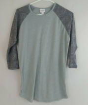 Lularoe Randy Shirt Gray With Dark Gray Sleeves Size Small - £8.38 GBP