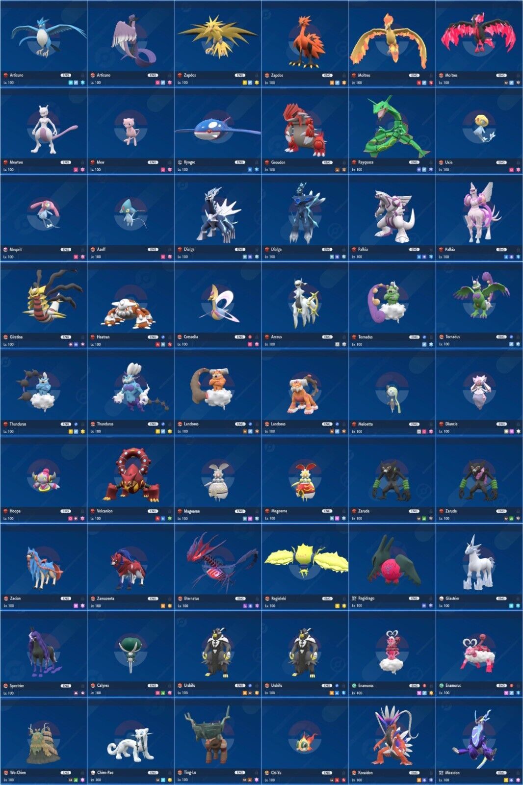 NON Shiny 6IV XXXL** EV Trained Legendary Pokemon ALL RIBBONS!** Scarlet/Violet