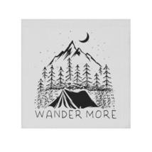 Personalised Face Towel with Wander More Camping Scene Print - Soft, Abs... - £12.14 GBP