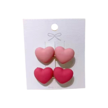 Pink Puffy Hearts Hair Clip Barrettes Fashion Accessories NEW 2 Pcs - $8.25