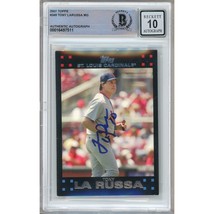 Tony LaRussa St Louis Cardinals Signed 2007 Topps Card #249 BAS BGS Auto 10 Slab - £103.33 GBP