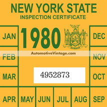 Vintage 1980 New York Windshield Inspection Sticker - $15.78