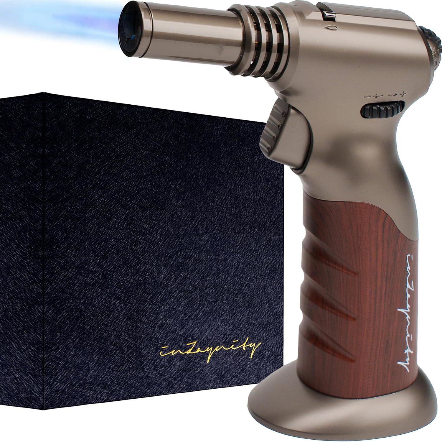 Dual Flame Butane Torch - Refillable Handheld Blow Torch For, Brown Steel - $42.93