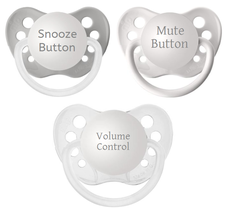 Quiet Baby Pacifier Collection - Snooze Button, Mute Button and Volume C... - $29.99