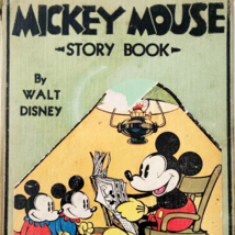 1930s Mickey Mouse Story Book Walt Disney Illustrated Antique HC Book E44 - $59.99