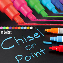 8Pcs Colorful 6Mm Liquid Chalk Marker Pens 2Tips Led Writing Board Glass... - £18.84 GBP