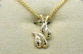 16&quot; Vintage Womans Double Leaf Necklace 14K Yellow Gold Filled NOS Rothman - £39.76 GBP