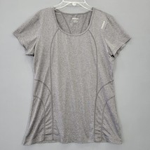 Reebok Womens T-Shirt Size M Gray Stretch Activewear Classic Short Sleeve Top - £7.79 GBP