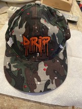 Prime Threads Brand Drip Text Splattered Camouflage Camo Hat Adjustable ... - £13.10 GBP