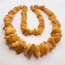 Massive Vintage Butterscotch Baltic Egg Yolk Amber Women&#39;s Chip Necklace 74 gr - $129.00