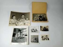 7 Vintage Black &amp; White Family Photos 1960s Crafting Scrapbooking - £5.51 GBP